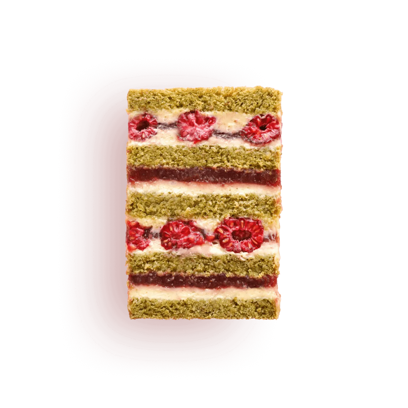 Фісташковий з малиною